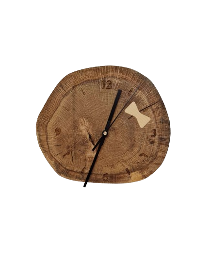 Wanduhr Holz Baumscheibe
